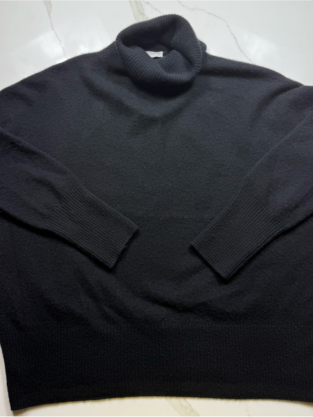Women’s Majestic Filatures Black Turtleneck Sweater Cashmere